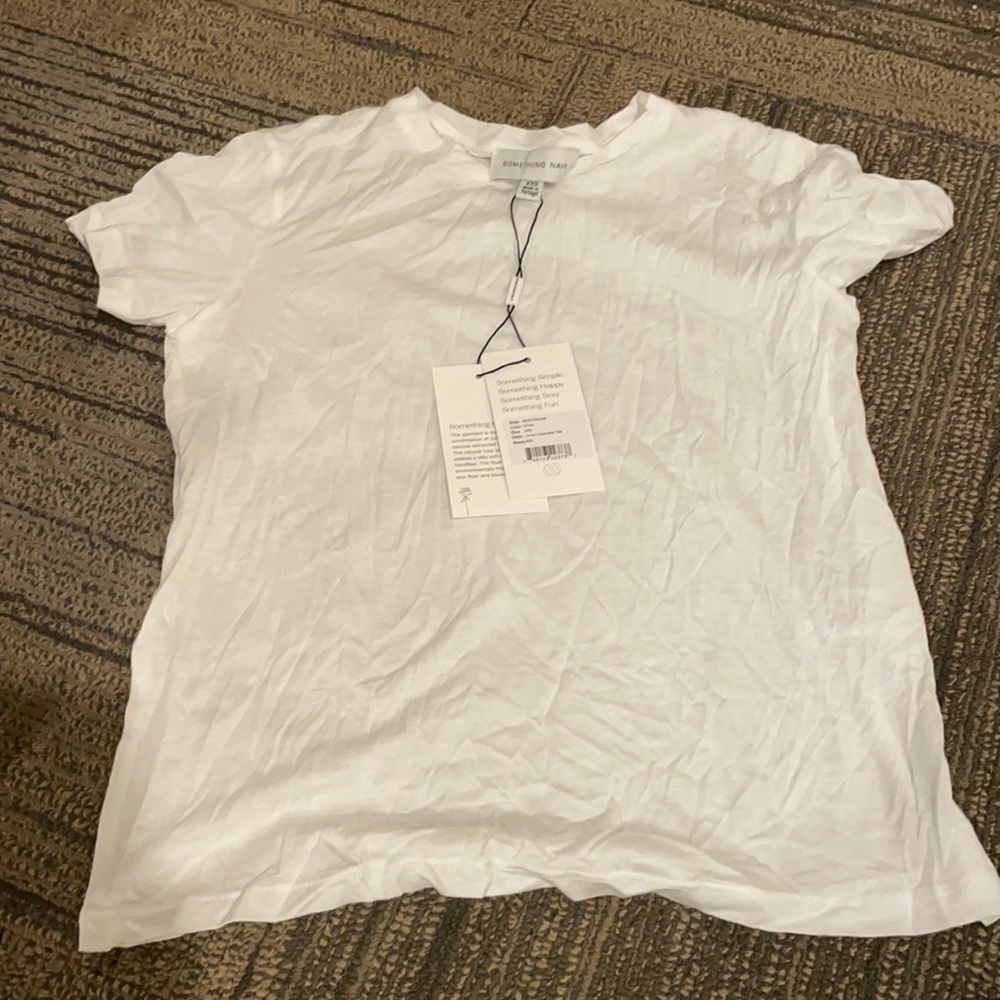 Nwt Something Navy XXS white t shirt